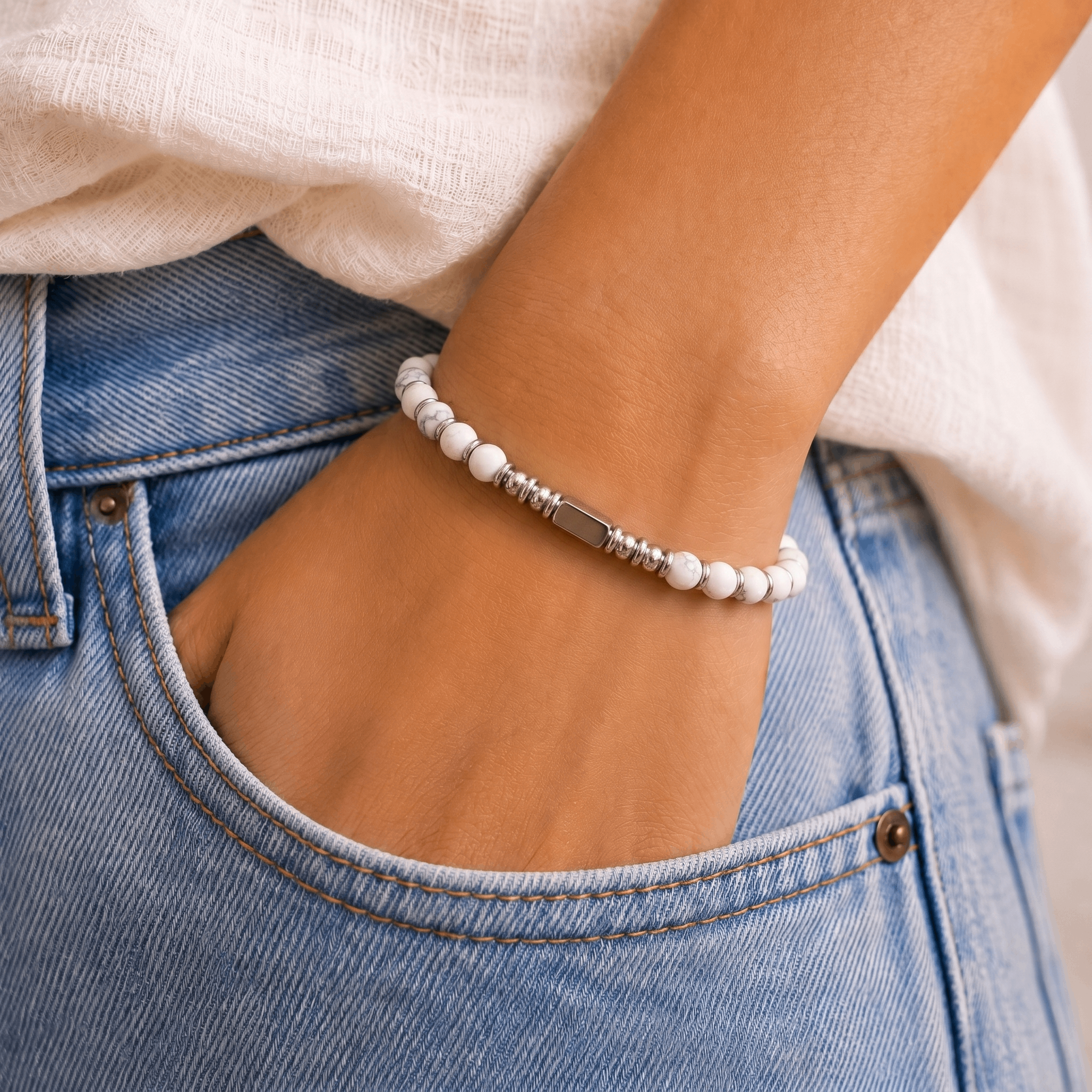 WHITE BEADS