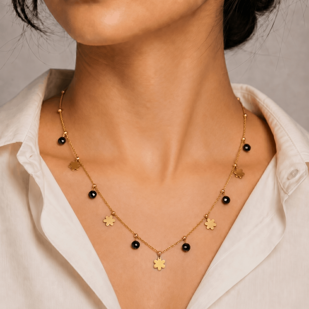 FLORAL BLACK STONE