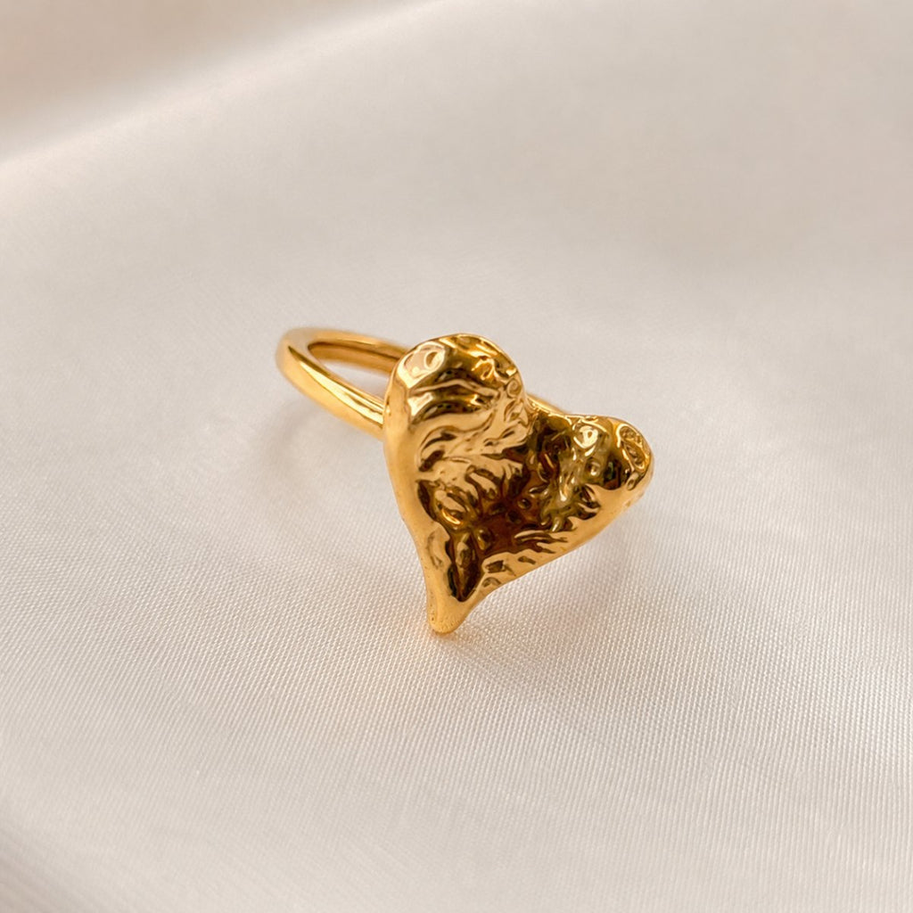 HEART-TEXTURED RING