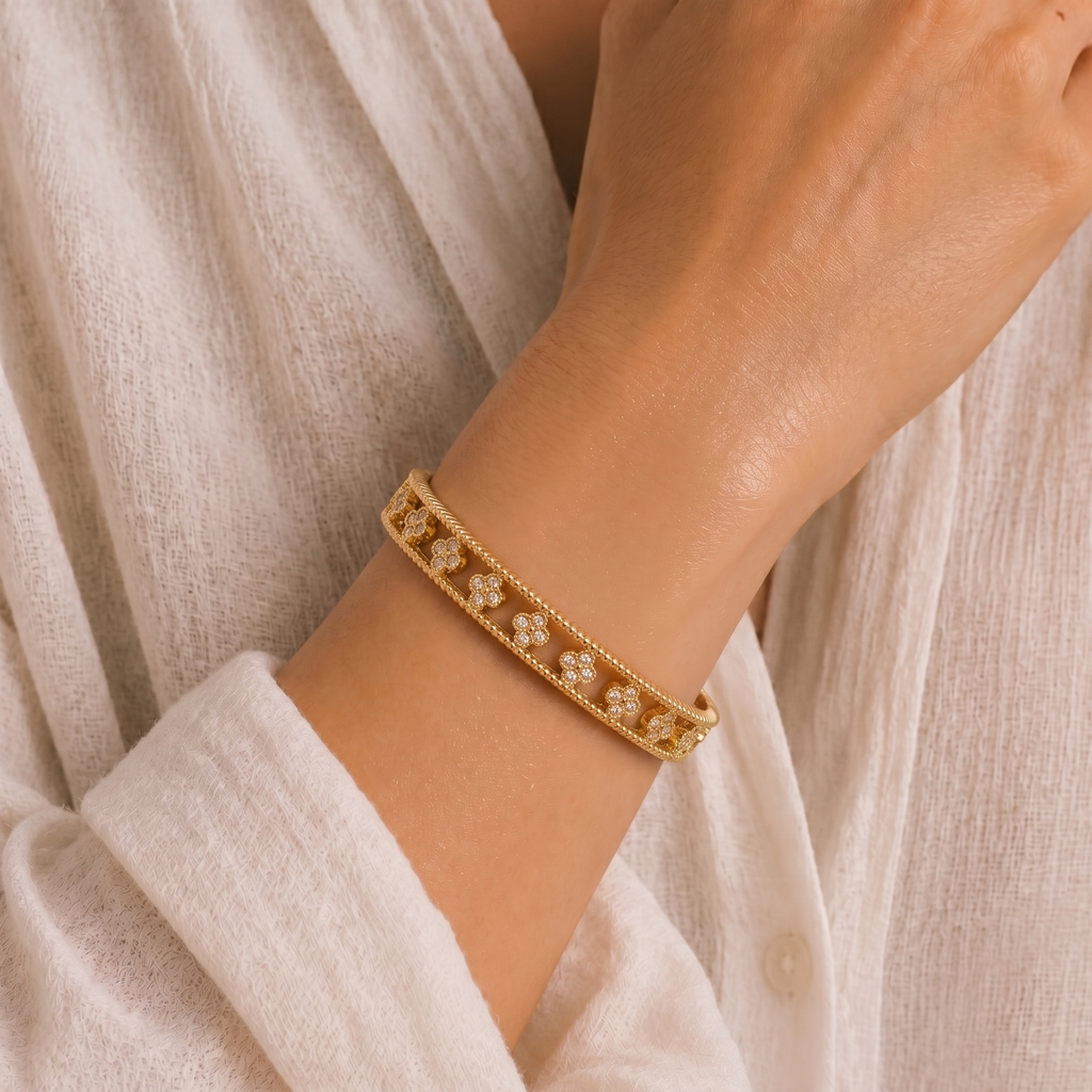 FLORAL STONE BANGLE